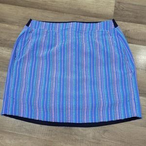 Ralph Lauren Polo Golf Tennis Skort Blue Striped Pull On Womens Size S Small
